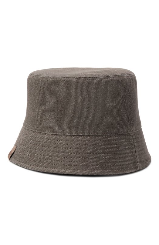 Панама из хлопка и вискозы Brunello Cucinelli MCAP90016 Хаки  MCAP90016 Фото 2