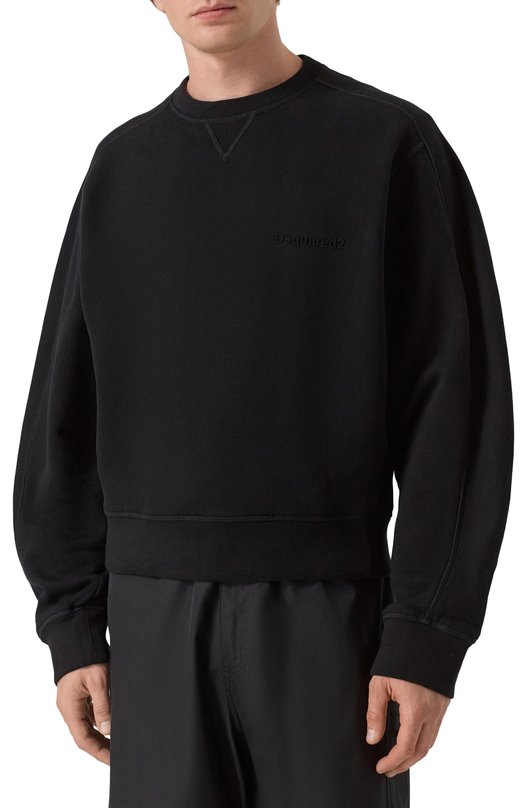 Хлопковый свитшот Dsquared2 S74GU0877/S25516 Чёрный  S74GU0877/S25516 Фото 3