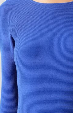 Женский топ из вискозы GIORGIO ARMANI синего цвета, арт. 8NAM31/AM05Z | Фото 5 (Материал внешний: Синтетический материал, Вискоза; Длина (для топов): Стандартные; Рукава от горловины: Длинные; Статус проверки: Проверено, Проверена категория; Рукава: Длинные; Женское Кросс-КТ: Пуловер-одежда; Материал сплава: Проверено, Проставлено; Драгоценные камни: Проставлено; Кросс-КТ: Трикотаж)