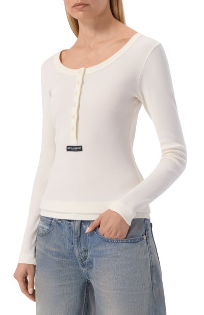 Хлопковый лонгслив-хенли DOLCE & GABBANA, арт. F8W44T/FU7AV, фото 3