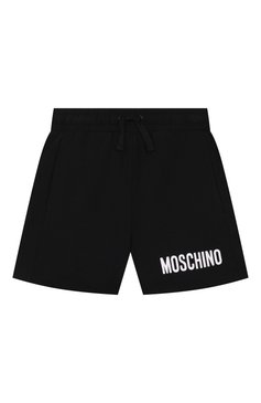 Детские хлопковые шорты MOSCHINO черного цвета, арт. HUQ02G/LBA10/10-14 | Фото 1 (Материал внешний: Хлопок; Нос: Не проставлено; Случай: Повседневный; Ростовка одежда: 10 - 11 лет | 140 - 146см, 12 лет | 152 см, 16 лет | 164 см)