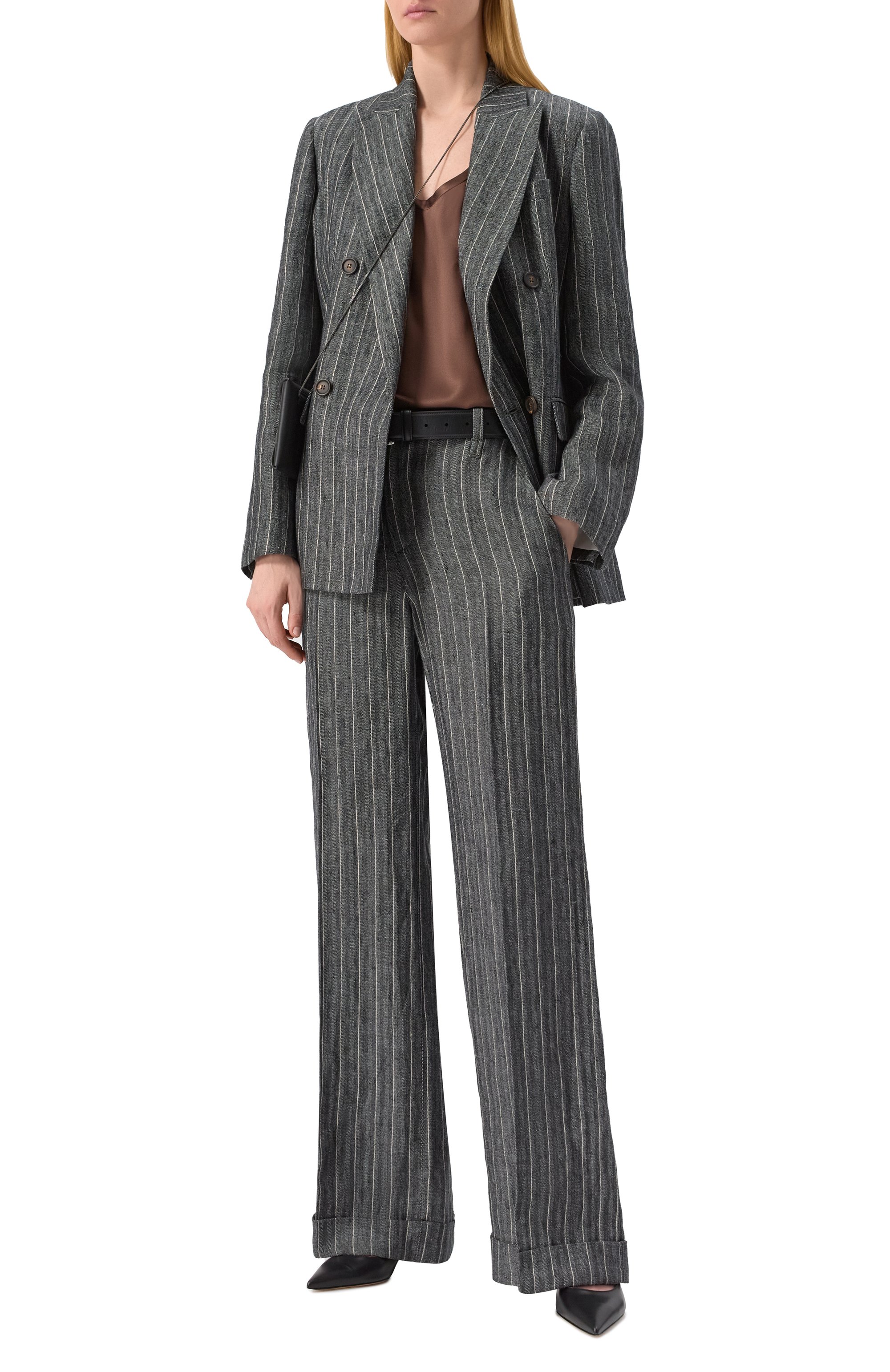 Атласный топ BRUNELLO CUCINELLI, арт. MPC59E0600, фото 2