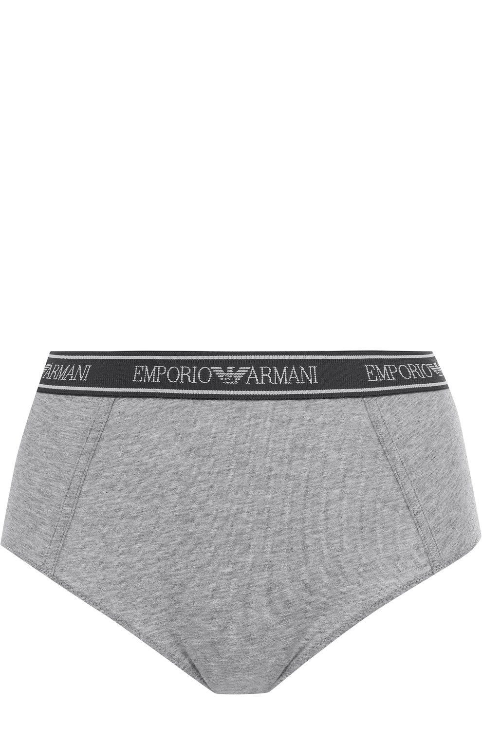 Трусы-слипы с завышенной талией EMPORIO ARMANI серого цвета по цене 4880 руб., арт. 163996/8P317, фото 1 Трусы-слипы с завышенной талией EMPORIO ARMANI, арт. 163996/8P317, фото 1