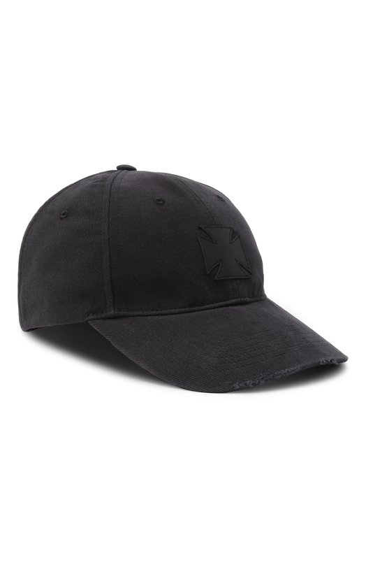 Хлопковая бейсболка VETEMENTS UE76CA329B/1052 C0TT0N TWILL Чёрный UE76CA329B/1052 C0TT0N TWILL