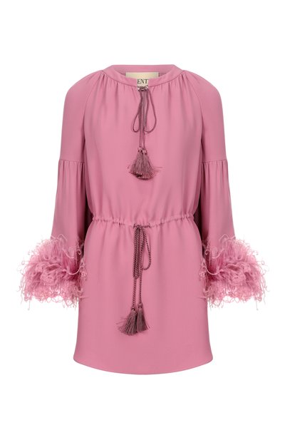 Женский шелковая блузка с отделкой перьями VALENTINO, арт. 8B3AEBB8/1MM