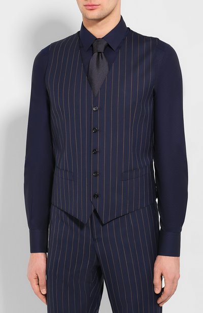 Шерстяной костюм-тройка DOLCE & GABBANA синего цвета по цене 343500 руб., арт. GKC8MT/FR3E3, фото 4 Шерстяной костюм-тройка DOLCE & GABBANA, арт. GKC8MT/FR3E3, фото 4