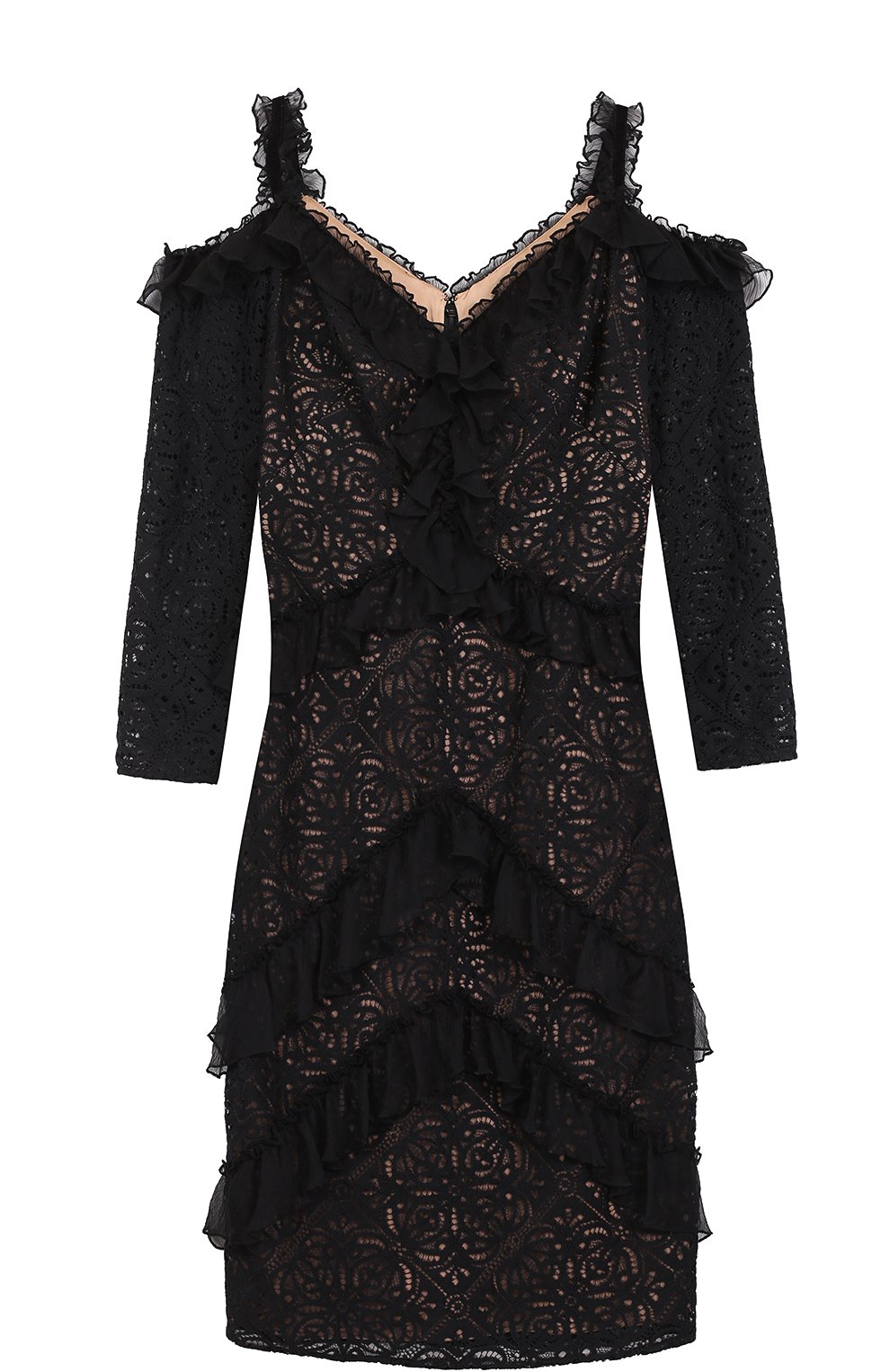 Кружевное облегающее платье с открытыми плечами TADASHI SHOJI, арт. AYW17530MD, фото 1