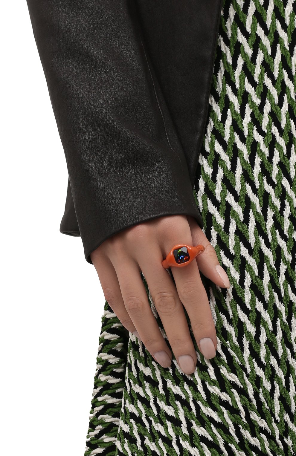 Кольцо LILI ARCHIVE коричневого цвета по цене 7260 руб., арт. RM23C52S58, фото 2 Кольцо LILI ARCHIVE, арт. RM23C52S58, фото 2