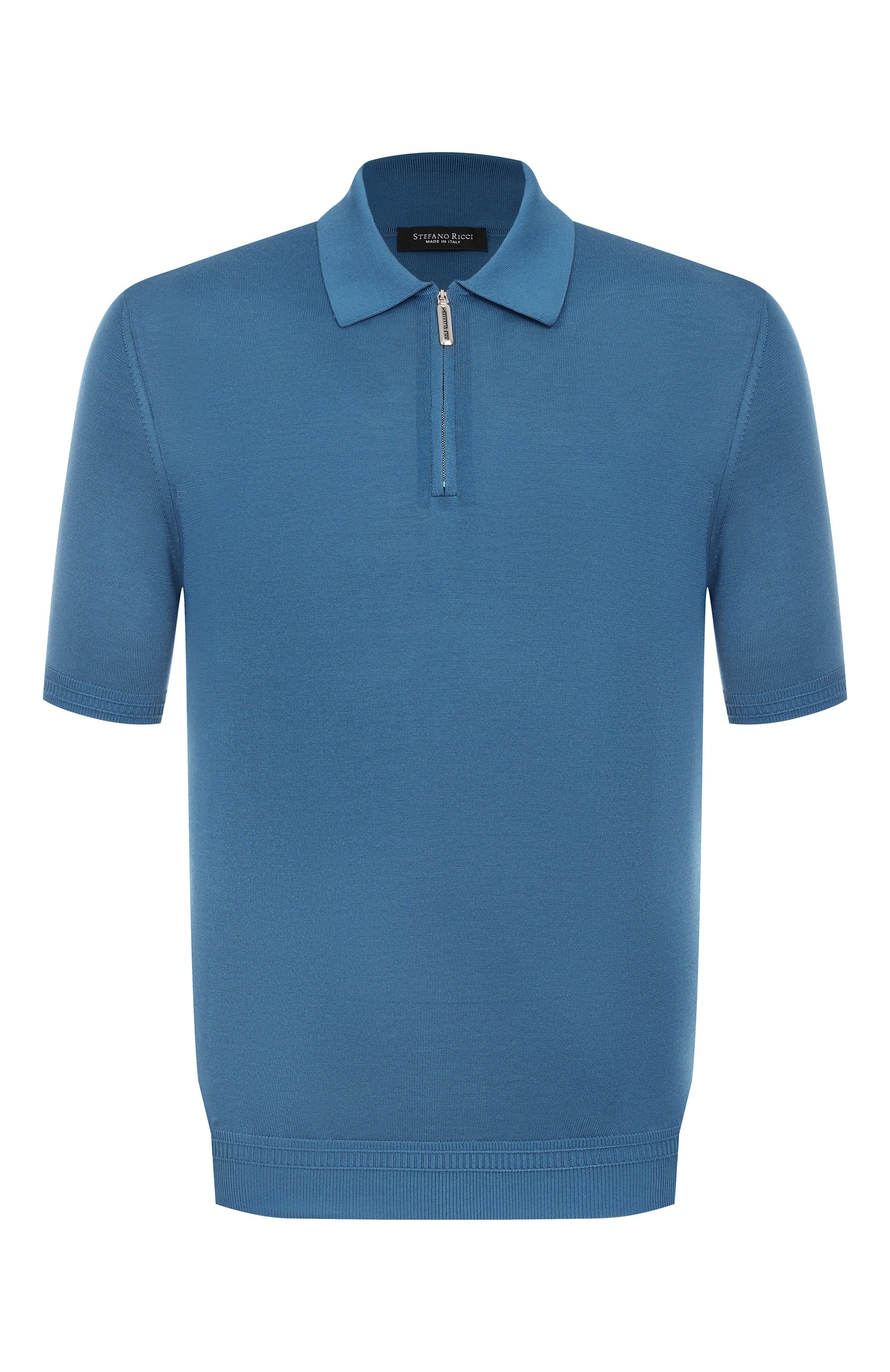 Шелковое поло STEFANO RICCI голубого цвета по цене 130000 руб., арт. K616215P31/F25101, фото 1 Шелковое поло STEFANO RICCI, арт. K616215P31/F25101, фото 1