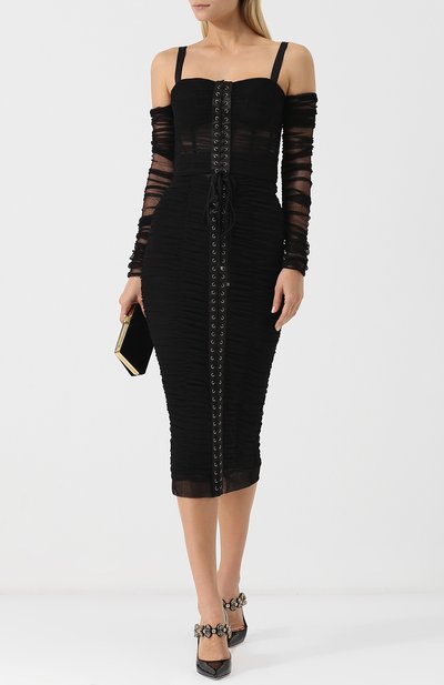 Приталенное платье со шнуровкой на бретельках DOLCE & GABBANA, арт. F6A9QT/FLEAA, фото 2
