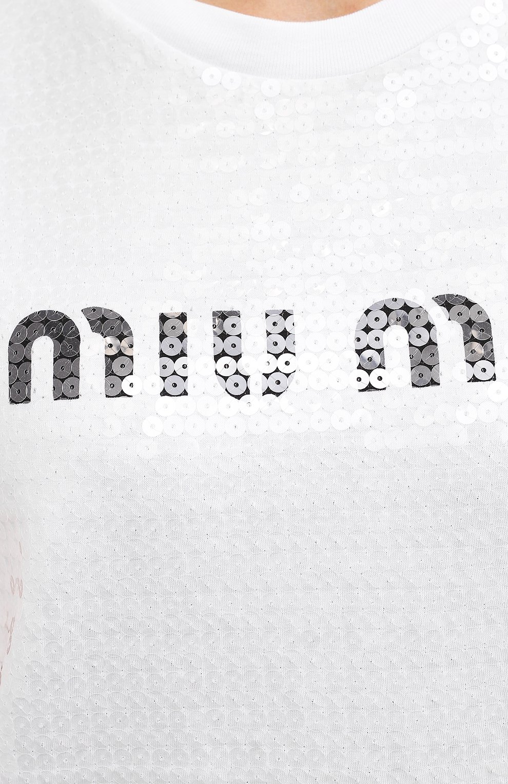 Хлопковая футболка MIU MIU, арт. MJN319-1ZSB-F0009, фото 5