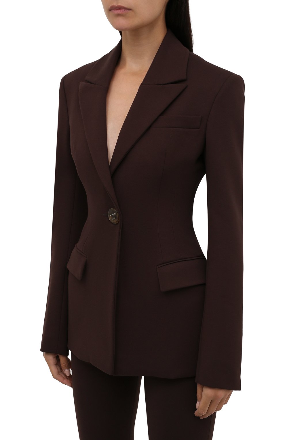 Жакет из вискозы THE ATTICO коричневого цвета по цене 116000 руб., арт. 213WCG26/V027, фото 3 Жакет из вискозы THE ATTICO, арт. 213WCG26/V027, фото 3