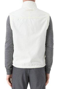 Мужской двусторонний жилет ZEGNA белого цвета, арт. 7110B/E7T33 | Фото 4 (Длина (верхняя одежда): Короткие; Материал сплава: Проставлено; Материал утеплителя: Шерсть; Драгоценные камни: Проставлено; Мужское Кросс-КТ: жилеты-тонкие; Стили: Кэжуэл; Материал внешний: Синтетический материал)