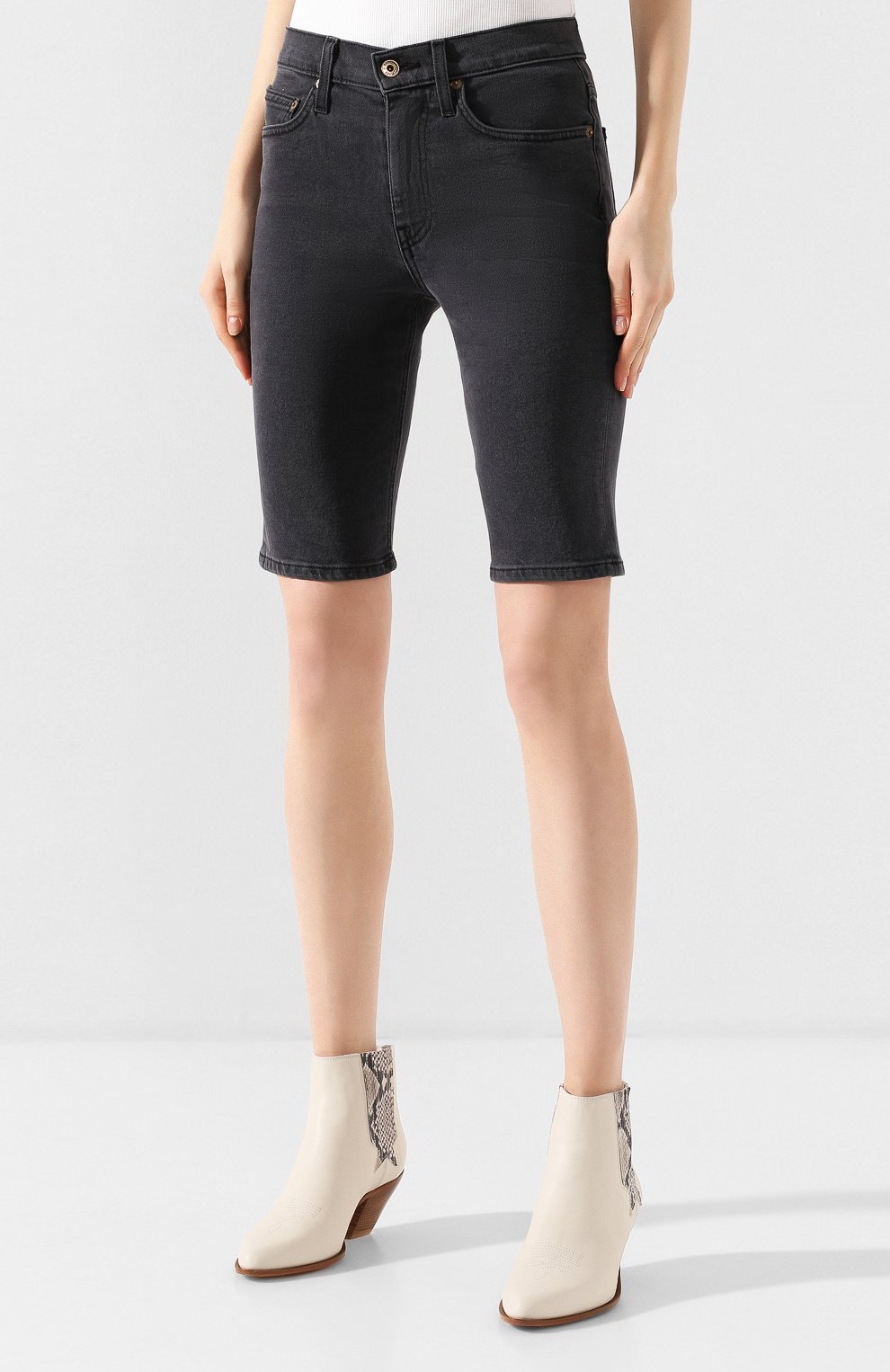 Джинсовые шорты NANUSHKA черного цвета по цене 28850 руб., арт. KIKI_BLACK_STRETCH DENIM, фото 3 Джинсовые шорты NANUSHKA, арт. KIKI_BLACK_STRETCH DENIM, фото 3