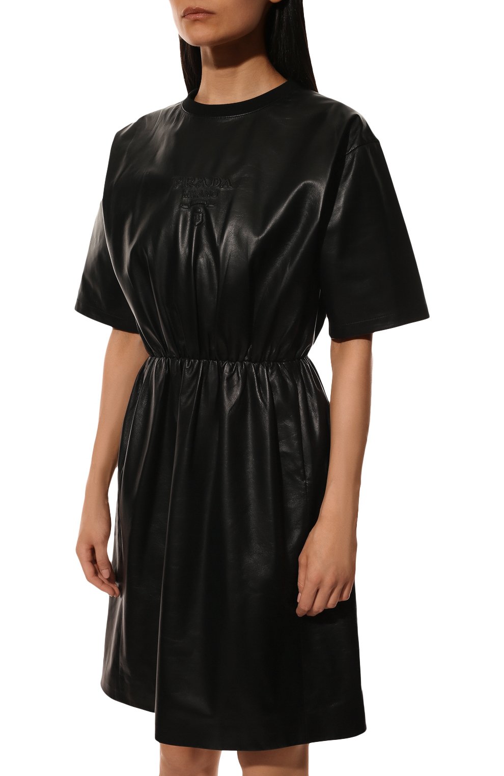 Кожаное платье PRADA черного цвета по цене 435000 руб., арт. 53413-08P-F0002, фото 3 Кожаное платье PRADA, арт. 53413-08P-F0002, фото 3