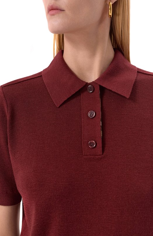 Шерстяное поло Burberry 8112167 Бордовый  8112167 Фото 5
