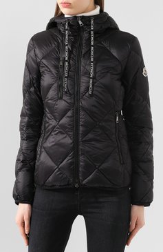 Женская пуховая куртка oulx MONCLER черного цвета, арт. F1-093-1A536-00-C0381 | Фото 3 (Кросс-КТ: Куртка, Утепленный, Пуховик; Рукава: Длинные; Женское Кросс-КТ: Пуховик-куртка; Материал внешний: Синтетич�еский материал; Материал сплава: Проставлено; Материал подклада: Синтетический материал; Драгоценные камни: Проставлено; Длина (верхняя одежда): Короткие; Материал утеплителя: Пух и перо; Статус проверки: Проверена категория)