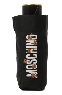 Женский складной зонт MOSCHINO черного цвета, арт. 8432 SUPERMINI | Фото 5 (Нос: Не проставлено; Материал сплава: Проставлено; Материал: Текстиль, Синтетический материал, Металл; Тематический товар: Teddy Bear)