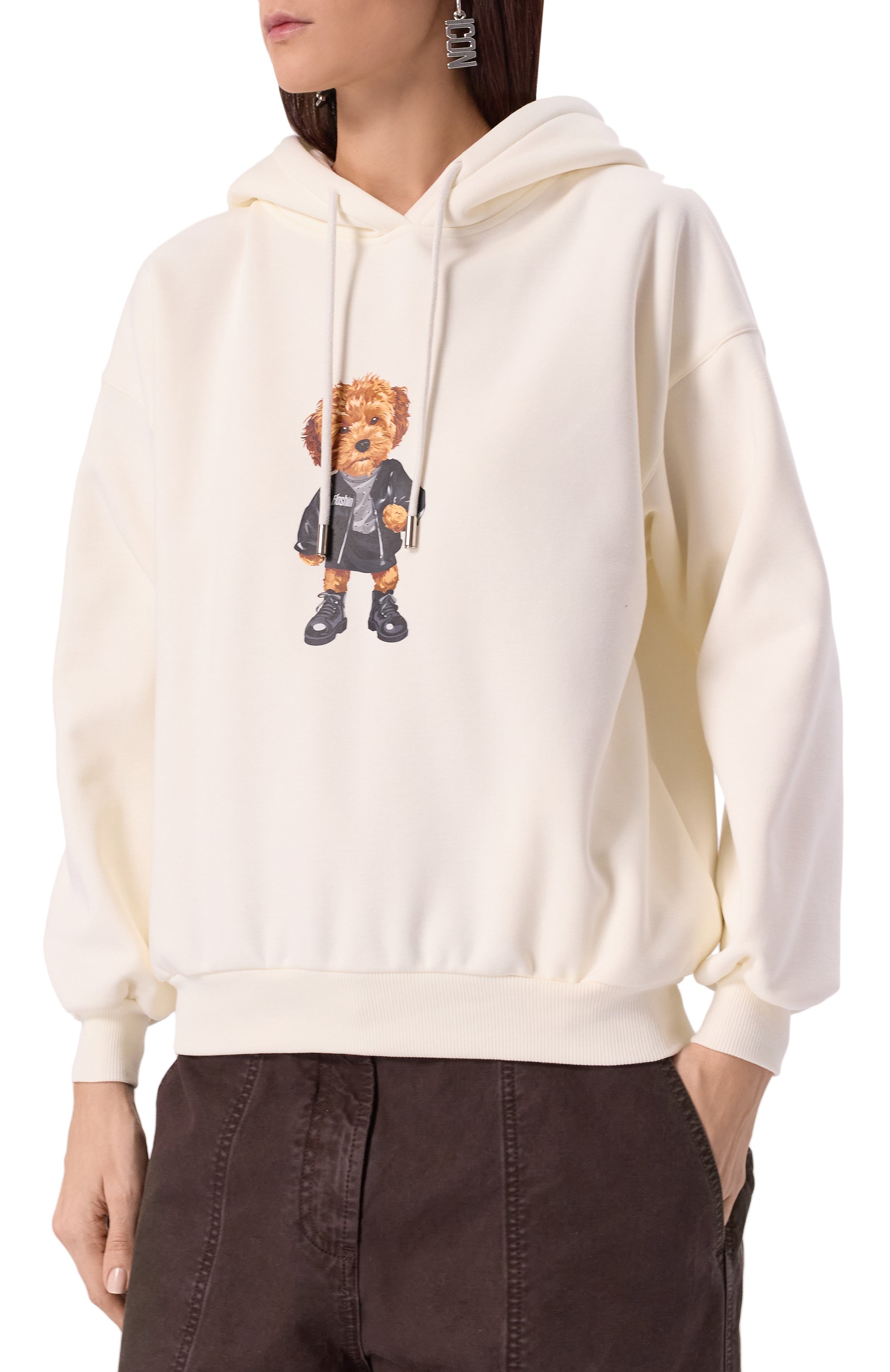 Худи FLASHIN молочного цвета по цене 19800 руб., арт. FF25HDOM, фото 3 Худи FLASHIN, арт. FF25HDOM, фото 3