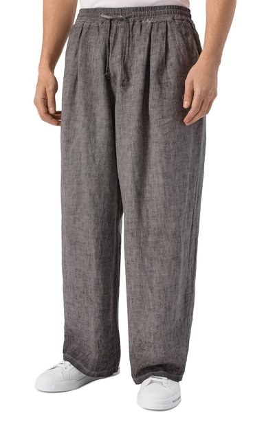 Льняные брюки NEVER ENOUGH темно-серого цвета по цене 31050 руб., арт. 2B6M218-060/MPA079 W142, фото 3 Льняные брюки NEVER ENOUGH, арт. 2B6M218-060/MPA079 W142, фото 3