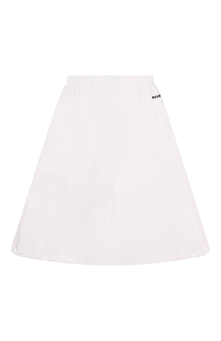 Детская хлопковая юбка MSGM KIDS молочного цвета, арт. S5MSJGSK261 | Фото 2 (Нос: Не проставлено; Материал внешний: Хлопок; Случай: Повседневный; Ростовка одежда: 8 лет | 128 см, 16 лет | 164 см, 10 - 11 лет | 140 - 146см, 12 лет | 152 см)