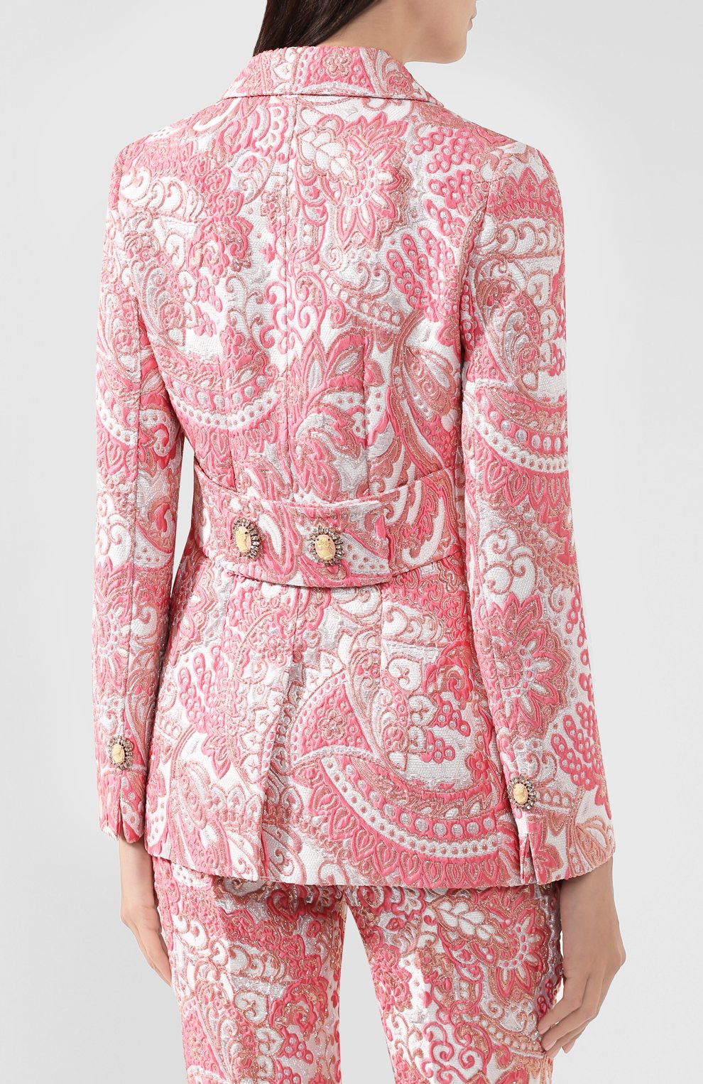 Жакет DOLCE & GABBANA светло-розового цвета по цене 432500 руб., арт. F28QTZ/HJMFW, фото 4 Жакет DOLCE & GABBANA, арт. F28QTZ/HJMFW, фото 4