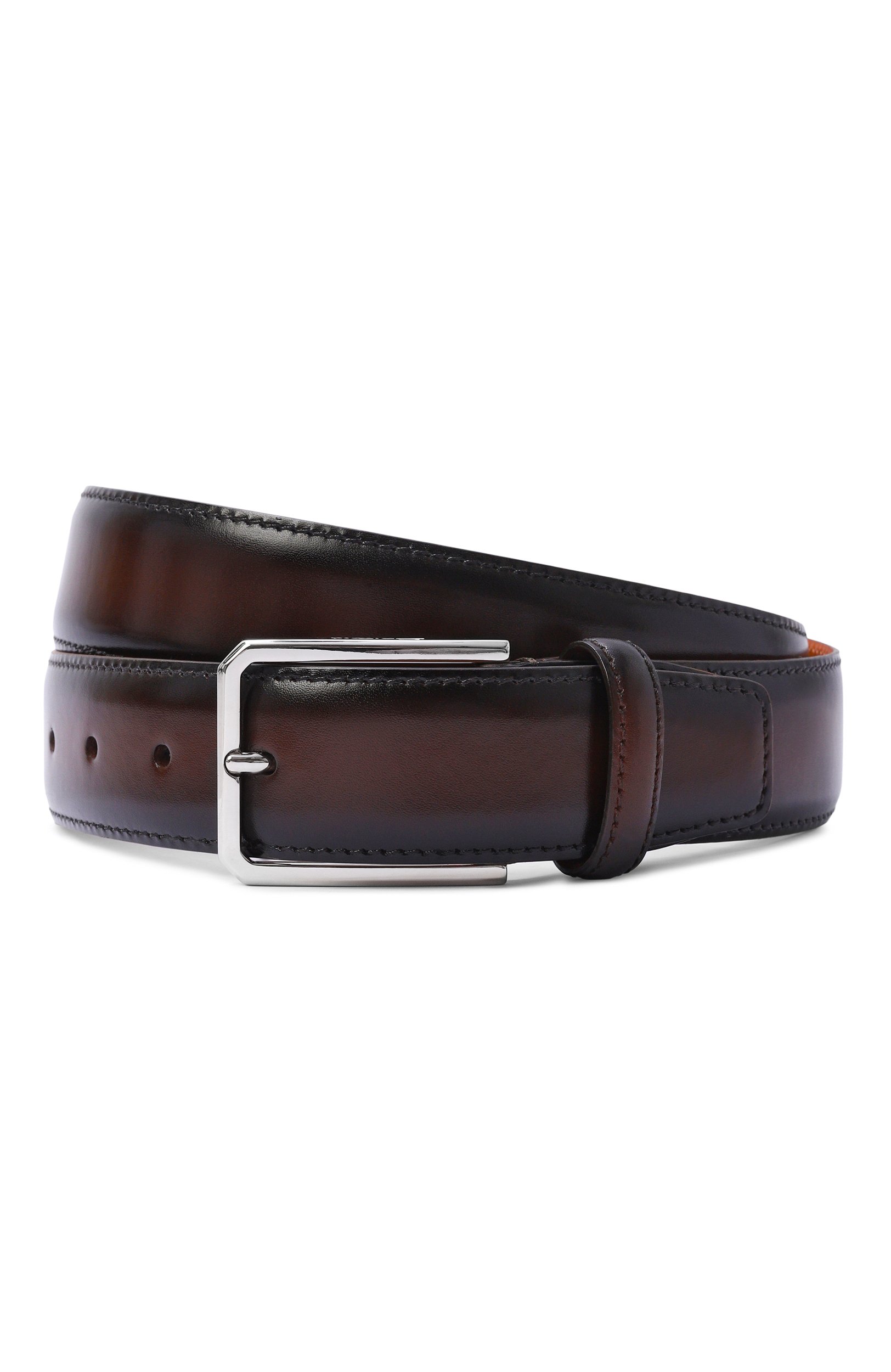 Кожаный ремень SANTONI темно-коричневого цвета по цене 54700 руб., арт. CM35VC003B91EVVD, фото 1 Кожаный ремень SANTONI, арт. CM35VC003B91EVVD, фото 1