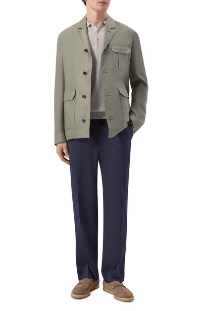 Мужские брюки изо льна и шерсти CORNELIANI, арт. 274554/2718468