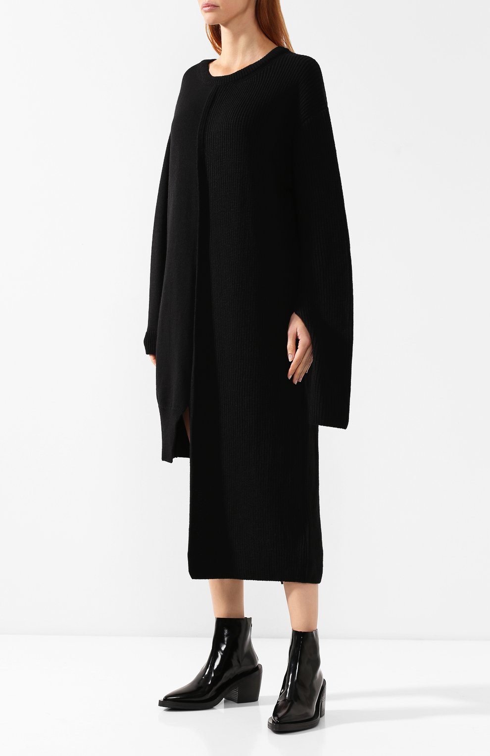 Платье YOHJI YAMAMOTO черного цвета по цене 54750 руб., арт. YJ-K87-547, фото 3 Платье YOHJI YAMAMOTO, арт. YJ-K87-547, фото 3