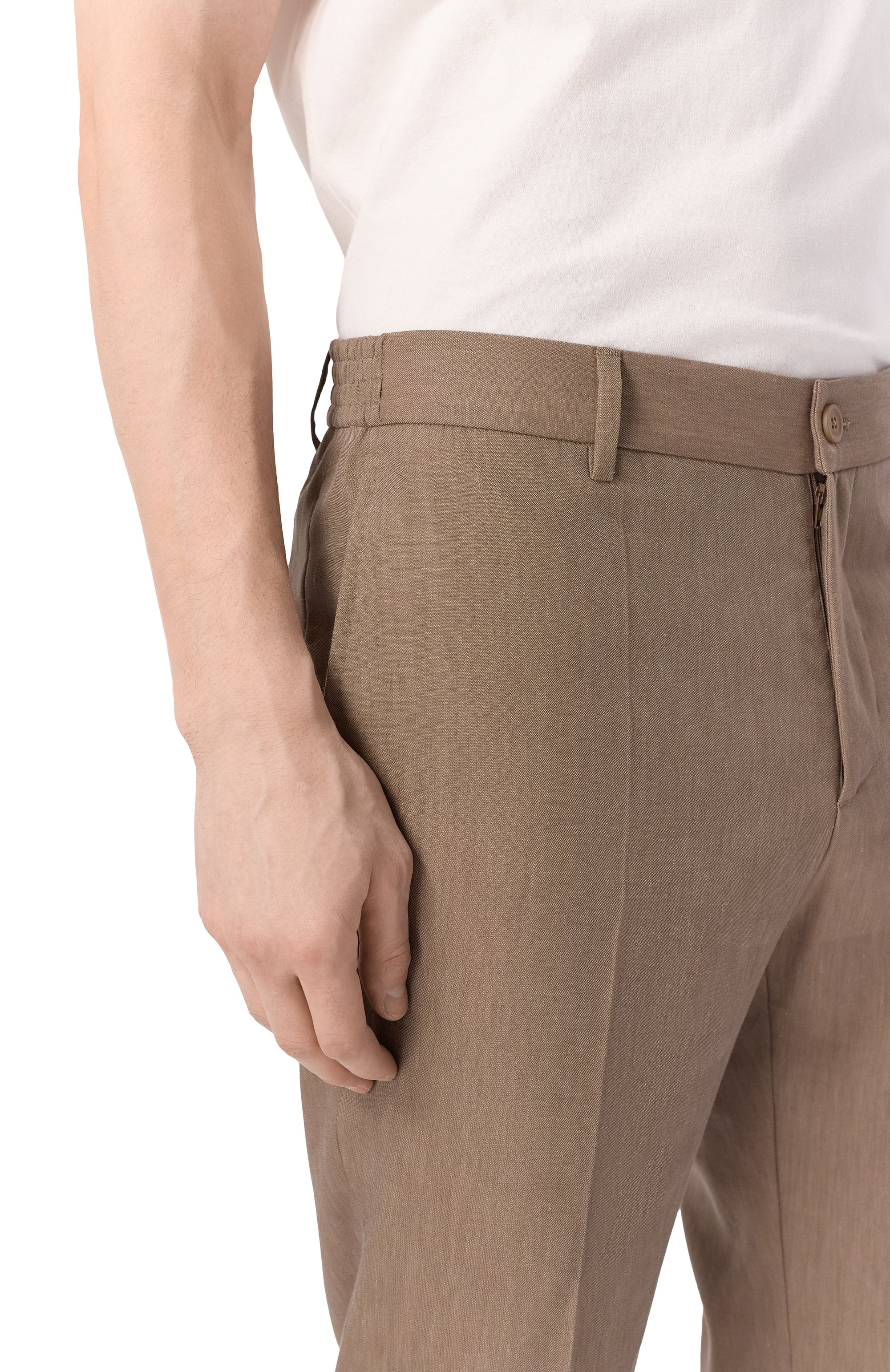 Брюки изо льна и шерсти STEFANO RICCI коричневого цвета по цене 117000 руб., арт. M1T8000006/WL003L, фото 5 Брюки изо льна и шерсти STEFANO RICCI, арт. M1T8000006/WL003L, фото 5