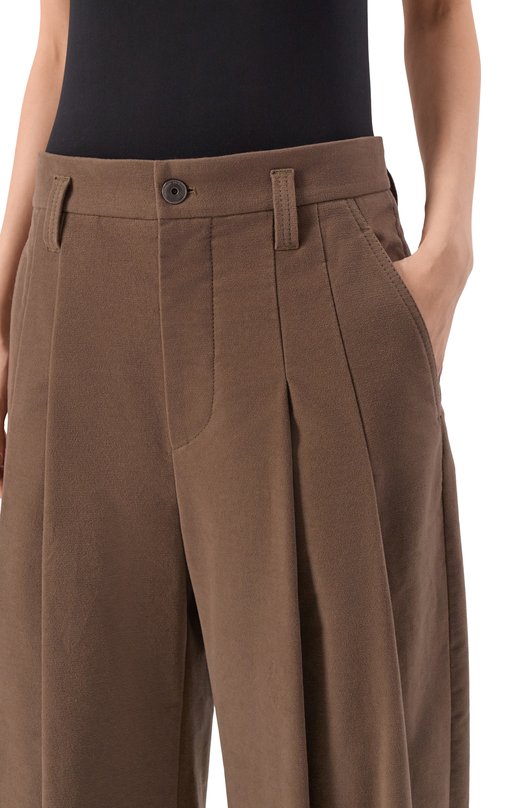 Хлопковые брюки Brunello Cucinelli MB152P9022 Коричневый  MB152P9022 Фото 5