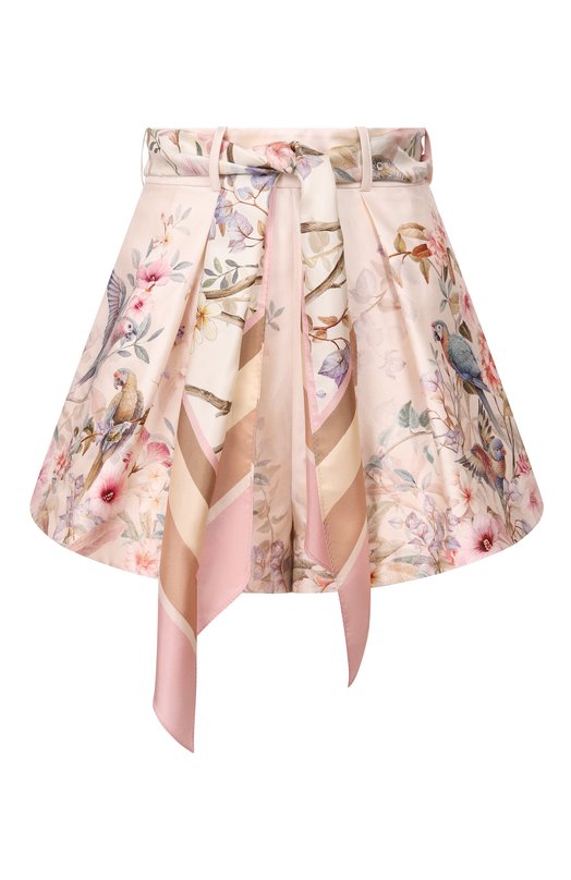 Шорты из шелка и хлопка Zimmermann 4257AC261 Кремовый 4257AC261