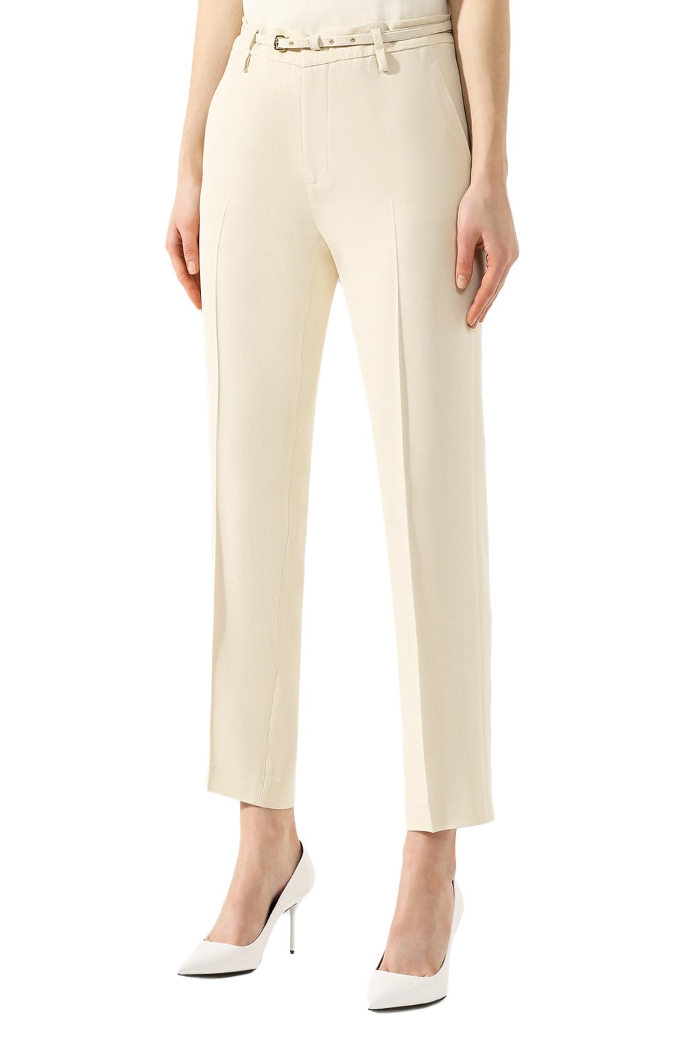Брюки с поясом REDVALENTINO белого цвета по цене 58650 руб., арт. TR3RBC30/2EU, фото 3 Брюки с поясом REDVALENTINO, арт. TR3RBC30/2EU, фото 3