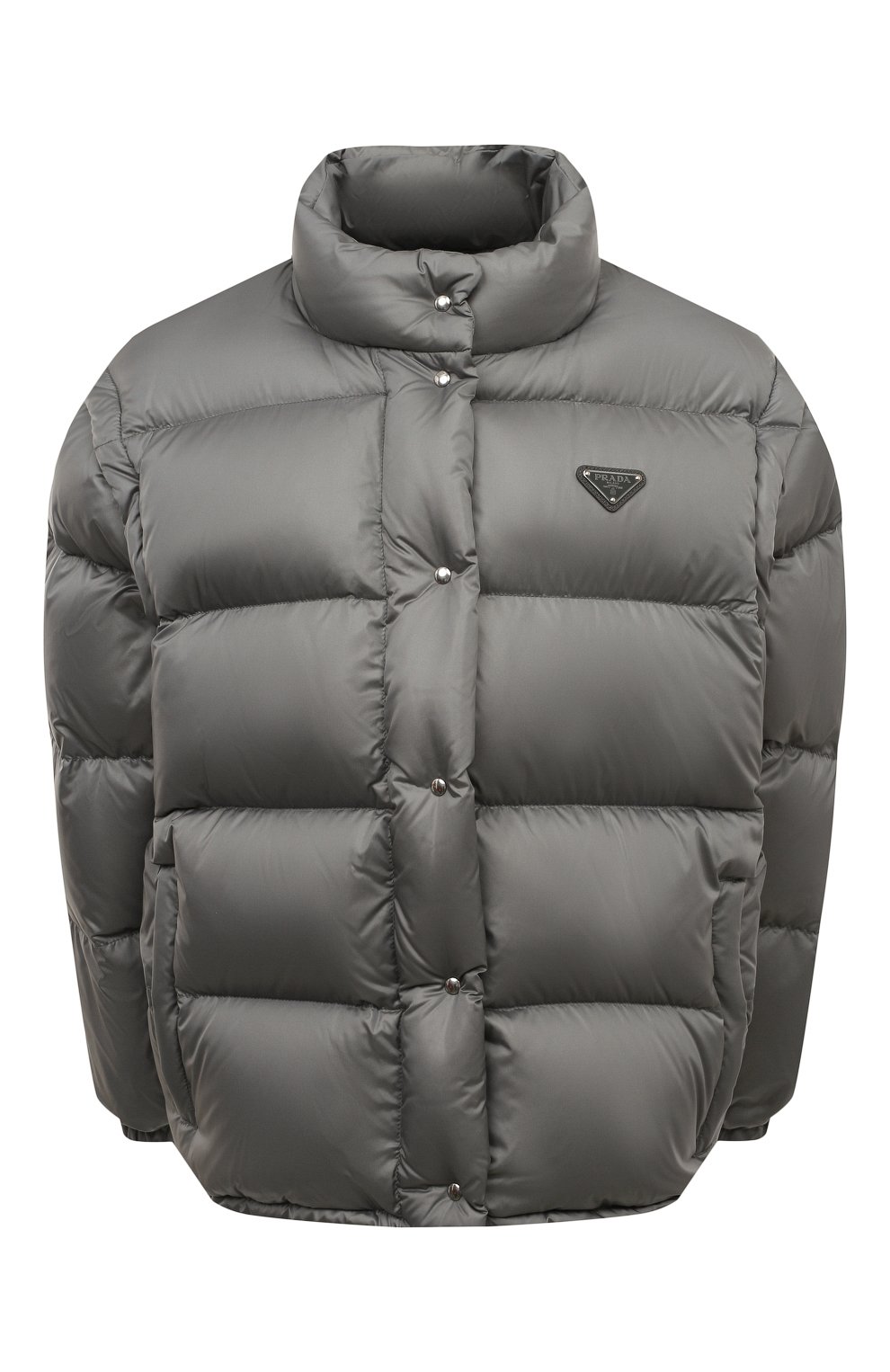 Пуховик PRADA серого цвета по цене 210000 руб., арт. 29K805-1IE0-F0D65-202, фото 1 Пуховик PRADA, арт. 29K805-1IE0-F0D65-202, фото 1