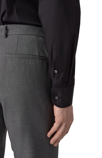 Хлопковая сорочка BOSS черного цвета по цене 17950 руб., арт. 50479915, фото 5 Хлопковая сорочка BOSS, арт. 50479915, фото 5