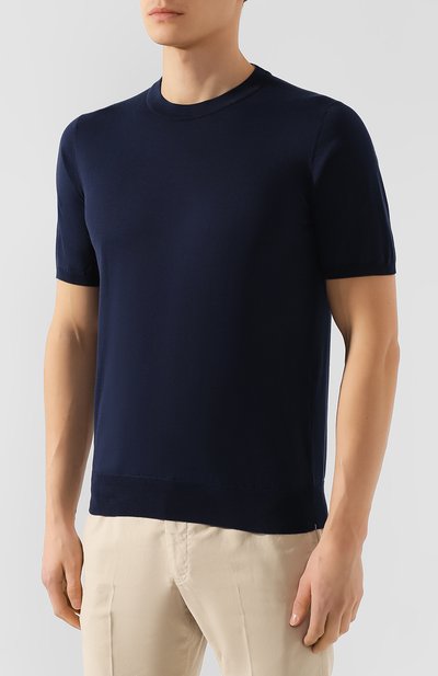 Хлопковый джемпер FIORONI темно-синего цвета по цене 41300 руб., арт. MK20260A2, фото 3 Хлопковый джемпер FIORONI, арт. MK20260A2, фото 3