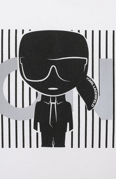 Хлопковая футболка KARL LAGERFELD KIDS, арт. Z25281, фот�о 3