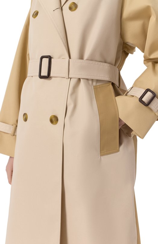Хлопковый тренч Weekend Max Mara CANASTA Бежевый  CANASTA Фото 5