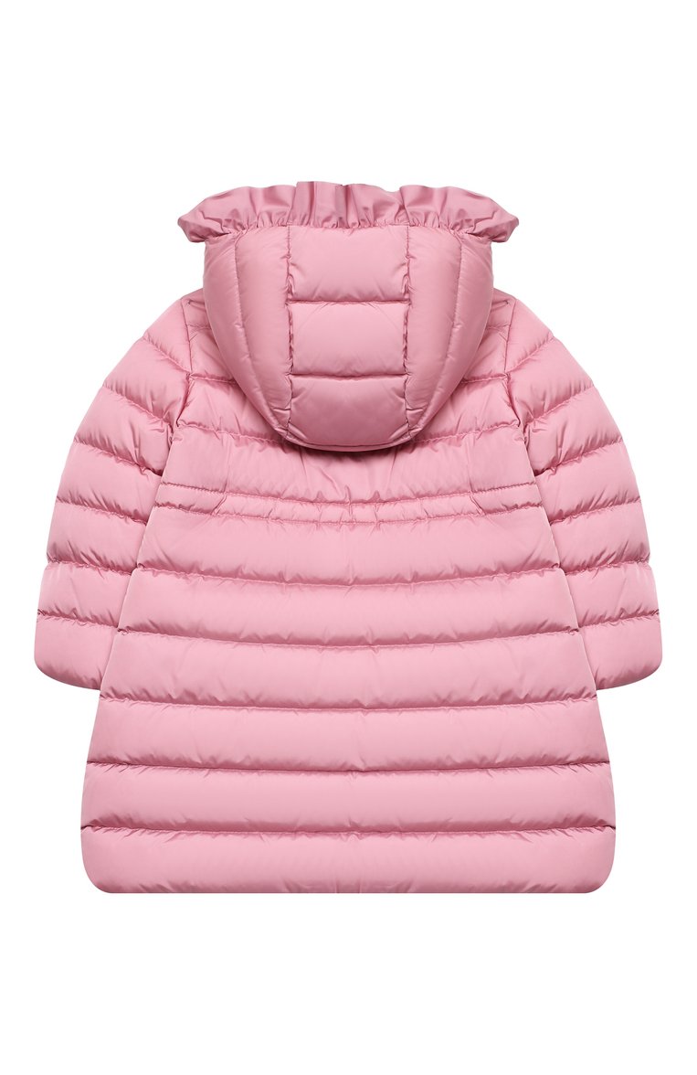 Детская пуховое пальто MONCLER светло-розового цвета, арт. F2-954-1C508-10-54155/4-6A | Фото 2 (Кросс-КТ: Зима; Девочки Кросс-КТ: Пуховик-верхняя одежда; Рукава: Длинные; Материал внешний: Синтетический материал; Региональные ограничения белый список (Axapta Mercury): RU; Материал сплава: Проставлено; Материал подклада: Синтетический материал; Драгоценные камни: Проставлено; Материал утеплителя: Пух и перо; Ростовка одежда: 4 года | 104 см, 5 лет | 110 см, 6 лет | 116 см)