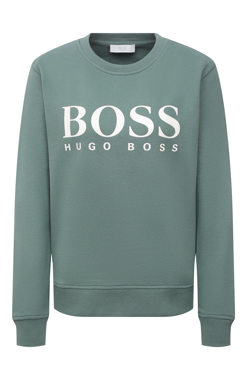 Хлопковый свитшот BOSS зеленого цвета по цене 12700 руб., арт. 50455351, фото 1 Хлопковый свитшот BOSS, арт. 50455351, фото 1