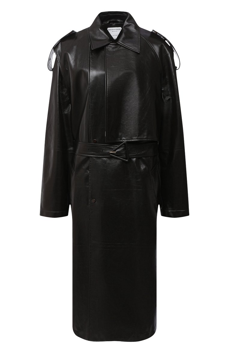 Женское кожаное пальто BOTTEGA VENETA темно-коричневого цвета, арт. 626527/VKLC0 | Фото 1 (Рукава: Длинные; Женское Кросс-КТ: Замша и кожа; Длина (верхняя одежда): Длинные; 1-2-бортные: Двубортные; Материал внешний: Натуральная кожа; Региональные ограничения белый список (Axapta Mercury): RU; Автоматизация ТО: Проставлено; Автоматизация состава: Проставлено)