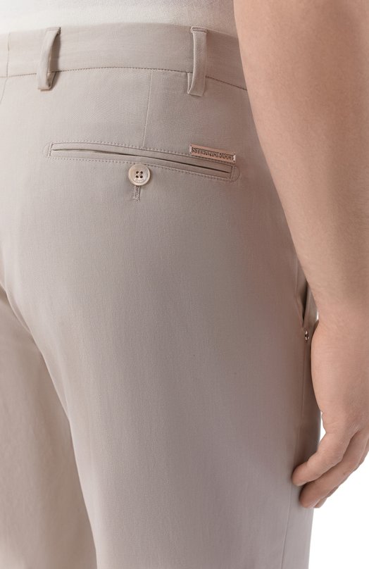 Брюки из хлопка и шелка Stefano Ricci M1T6100111/CTKE1U Бежевый  M1T6100111/CTKE1U Фото 5