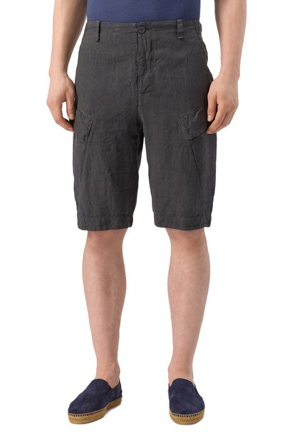 Льняные шорты TRANSIT темно-серого цвета по цене 38450 руб., арт. CFUTRZD133, фото 3 Льняные шорты TRANSIT, арт. CFUTRZD133, фото 3