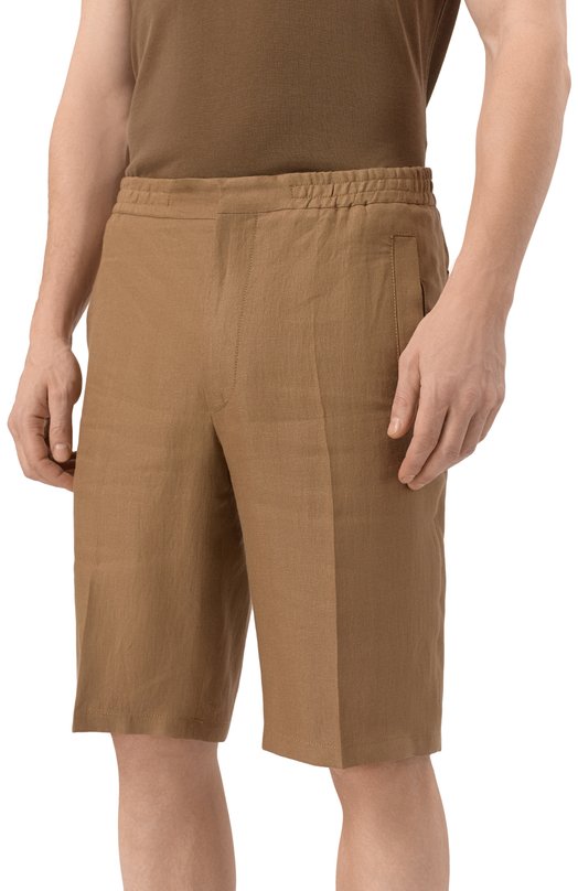 Льняные шорты Corneliani 254593-2514108 Бежевый  254593-2514108 Фото 3
