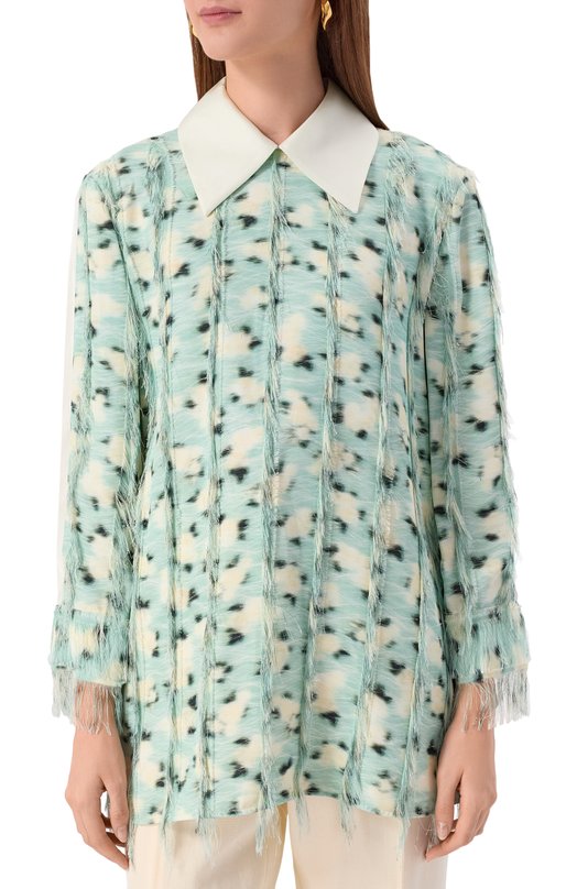 Блузка из вискозы Jil Sander J01NC0173/J65335 Зелёный  J01NC0173/J65335 Фото 3