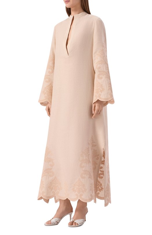 Хлопковое платье Kiton D61354K0861G Кремовый  D61354K0861G Фото 3