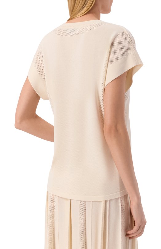 Топ из шелка и вискозы Freeage S26.JM179.6070.101 Кремовый  S26.JM179.6070.101 Фото 4