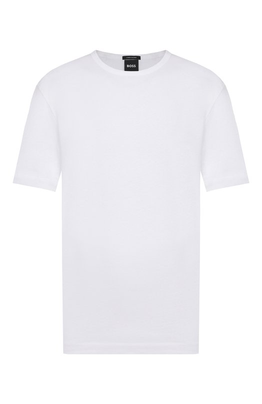 Футболка из хлопка и льна BOSS 50559166 Белый 50559166