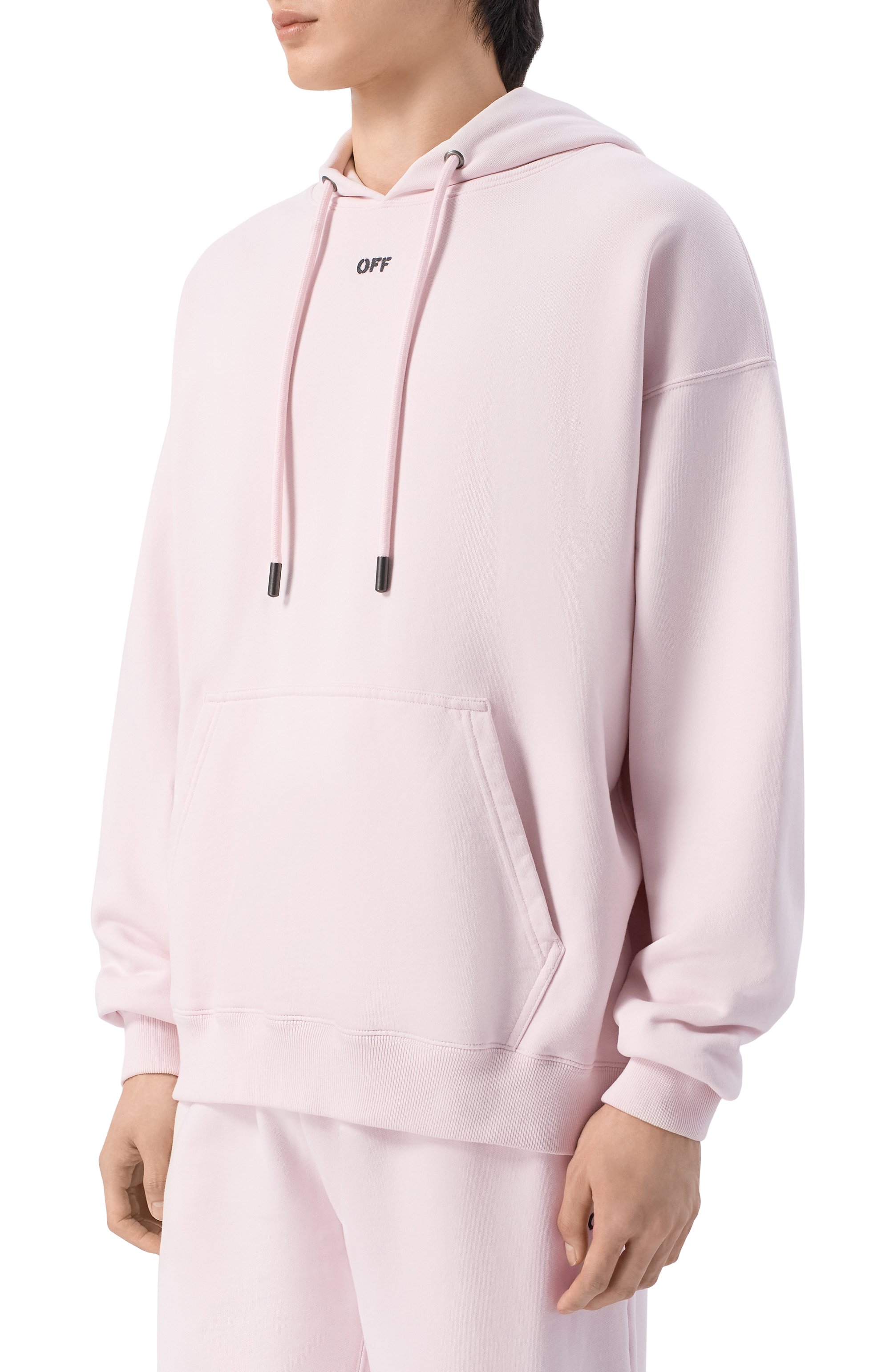 Хлопковое худи OFF-WHITE светло-розового цвета по цене 75800 руб., арт. 0MBB085S26FLE00J, фото 3 Хлопковое худи OFF-WHITE, арт. 0MBB085S26FLE00J, фото 3