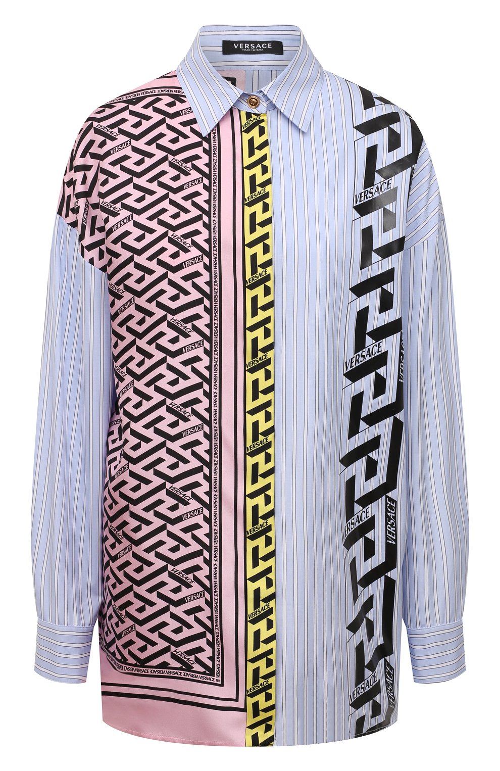 Шелковая рубашка VERSACE разноцветного цвета по цене 152000 руб., арт. 1003976/1A02884, фото 1 Шелковая рубашка VERSACE, арт. 1003976/1A02884, фото 1